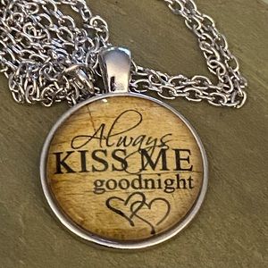 Always Kiss Me Goodnight Necklace Hearts